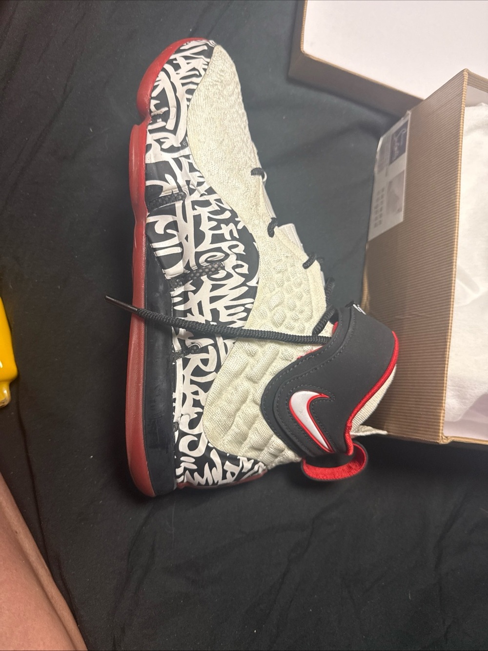 Nike Kids Red, Black & Cream Graphic Basketball Sneaker